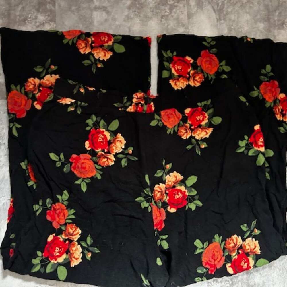 black floral  loose light size extra large pants womens loose